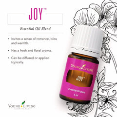 Young Living Joy diffuser-drops fill a room with uplifting floral-citrus notes.