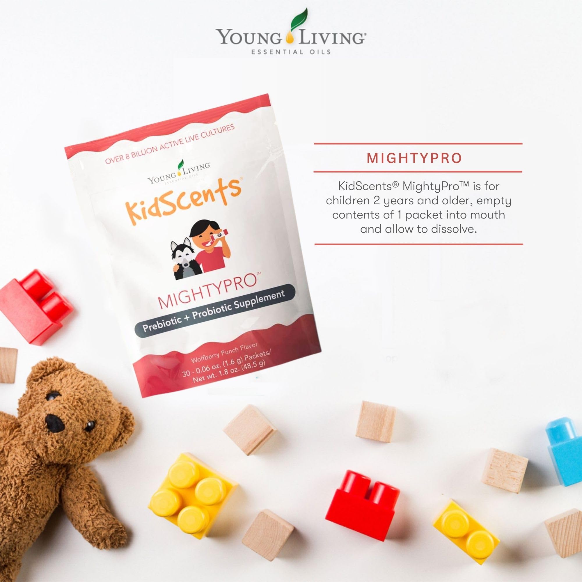 Young Living KidScents MightyPro dairy-free and gluten-free formula.