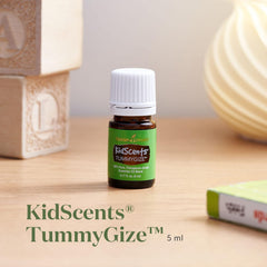 Young Living KidScents TummyGize diffuser scene creating a calming ambiance