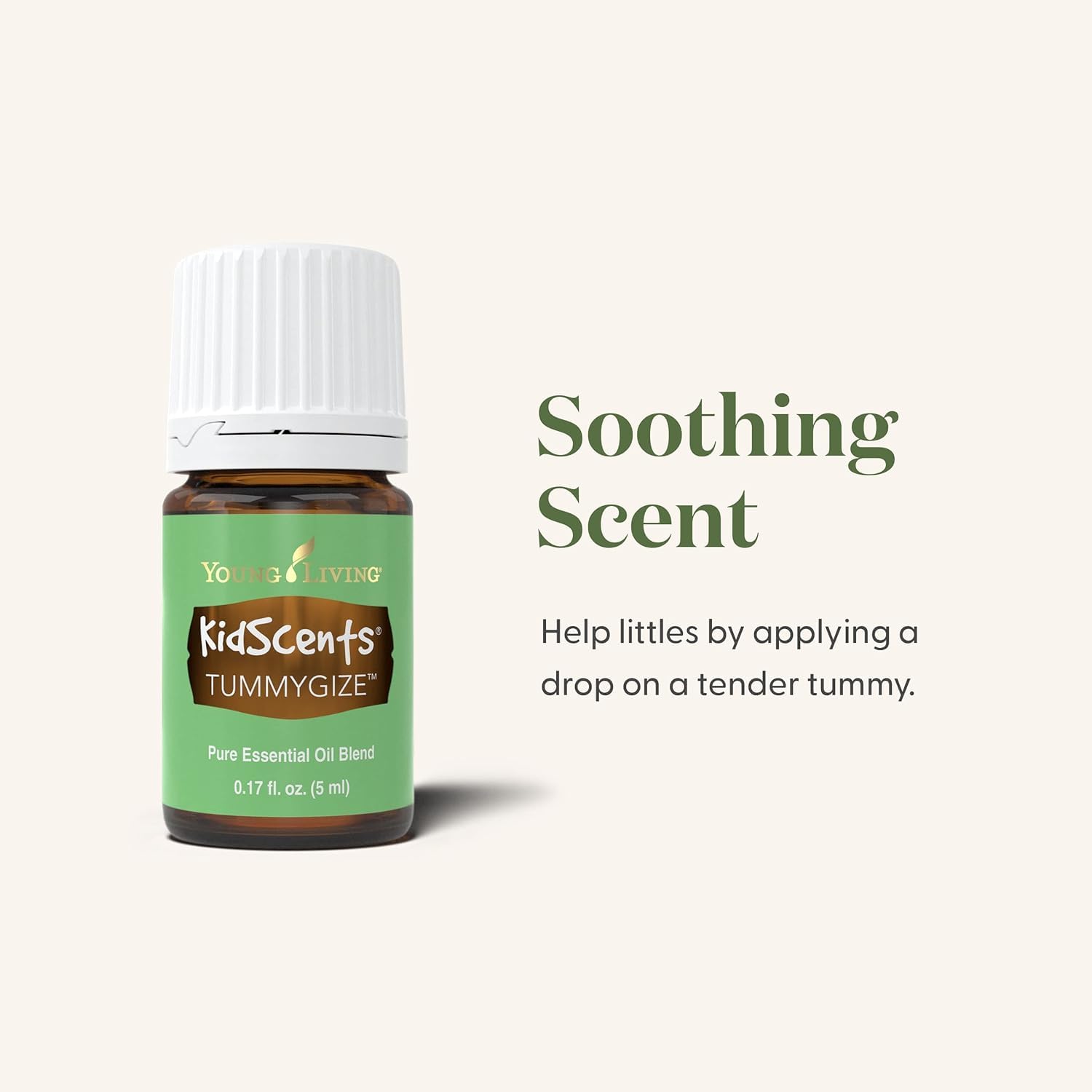 Young Living KidScents TummyGize ingredients showcase peppermint, tangerine, and ginger