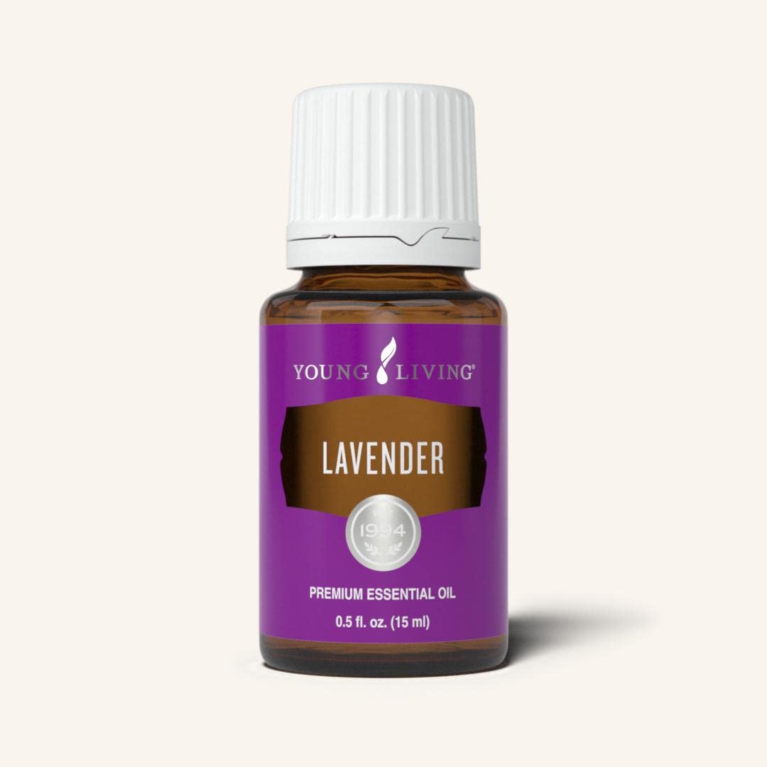 No additives label on Young Living Lavender Essential Oil highlights purity.
