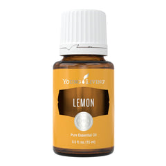 Young Living Lemon bottle cap highlights crisp citrus aroma for bright spaces.