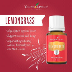 Young Living Lemongrass in a diffuser setup for energizing aroma.