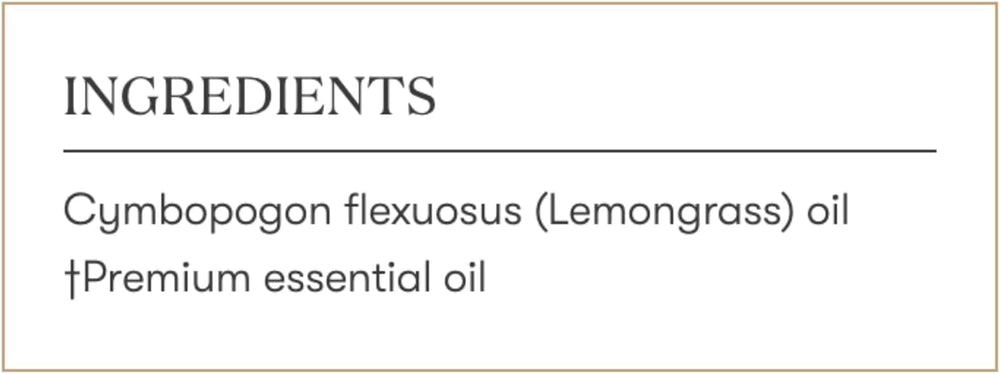 Lemongrass oil on a clean counter for fresh cleaning routines