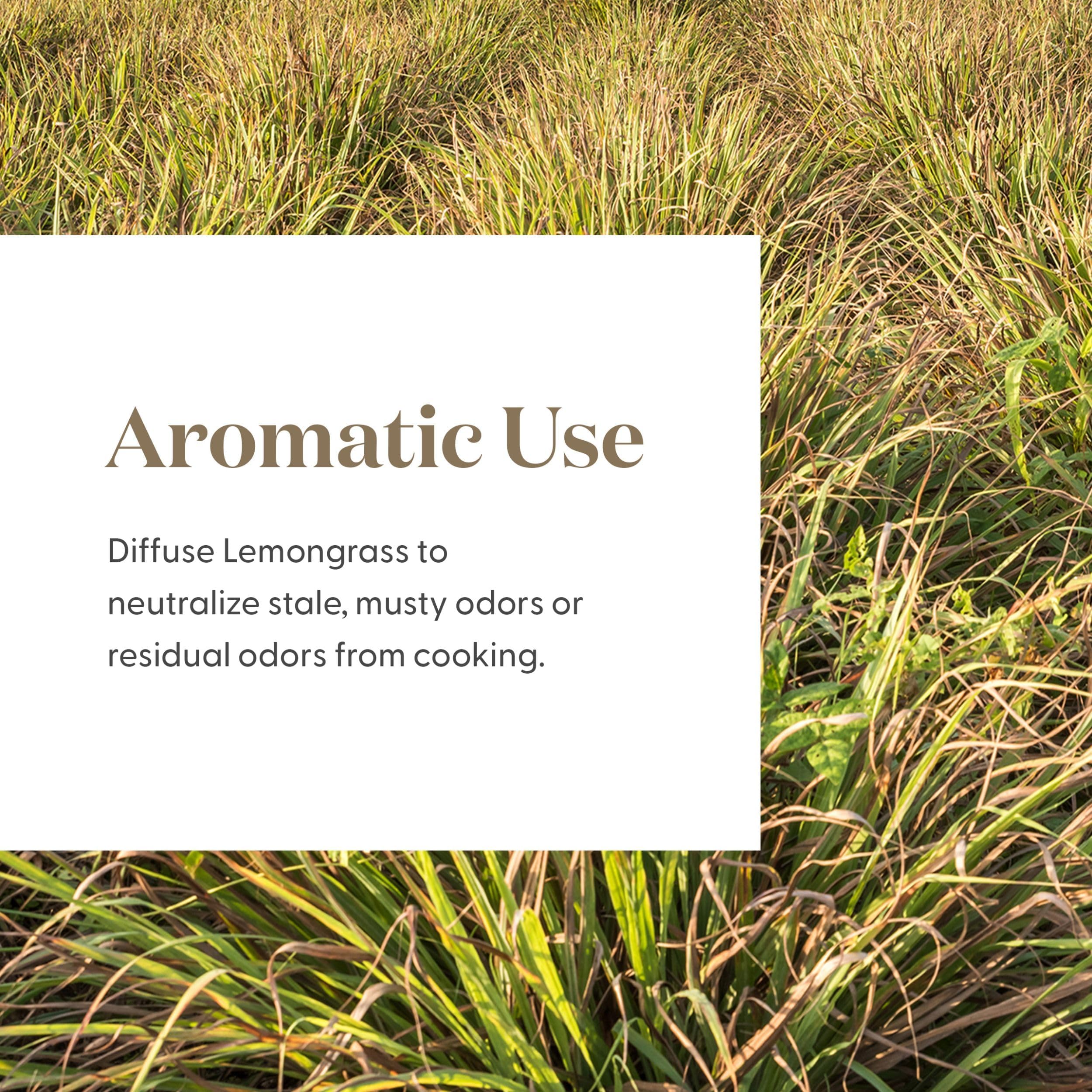 Young Living Lemongrass label emphasizing vegan gluten-free option.