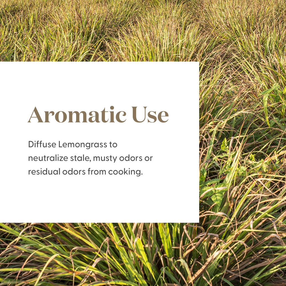 Young Living Lemongrass label emphasizing vegan gluten-free option.
