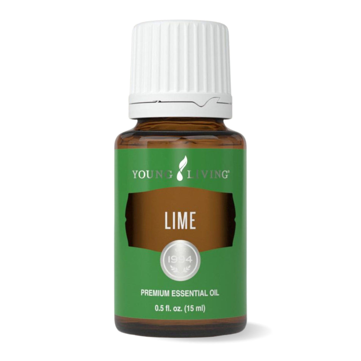 Young Living Lime essential oil bottle, 15 ml, pure aroma for diffusion and topical use.