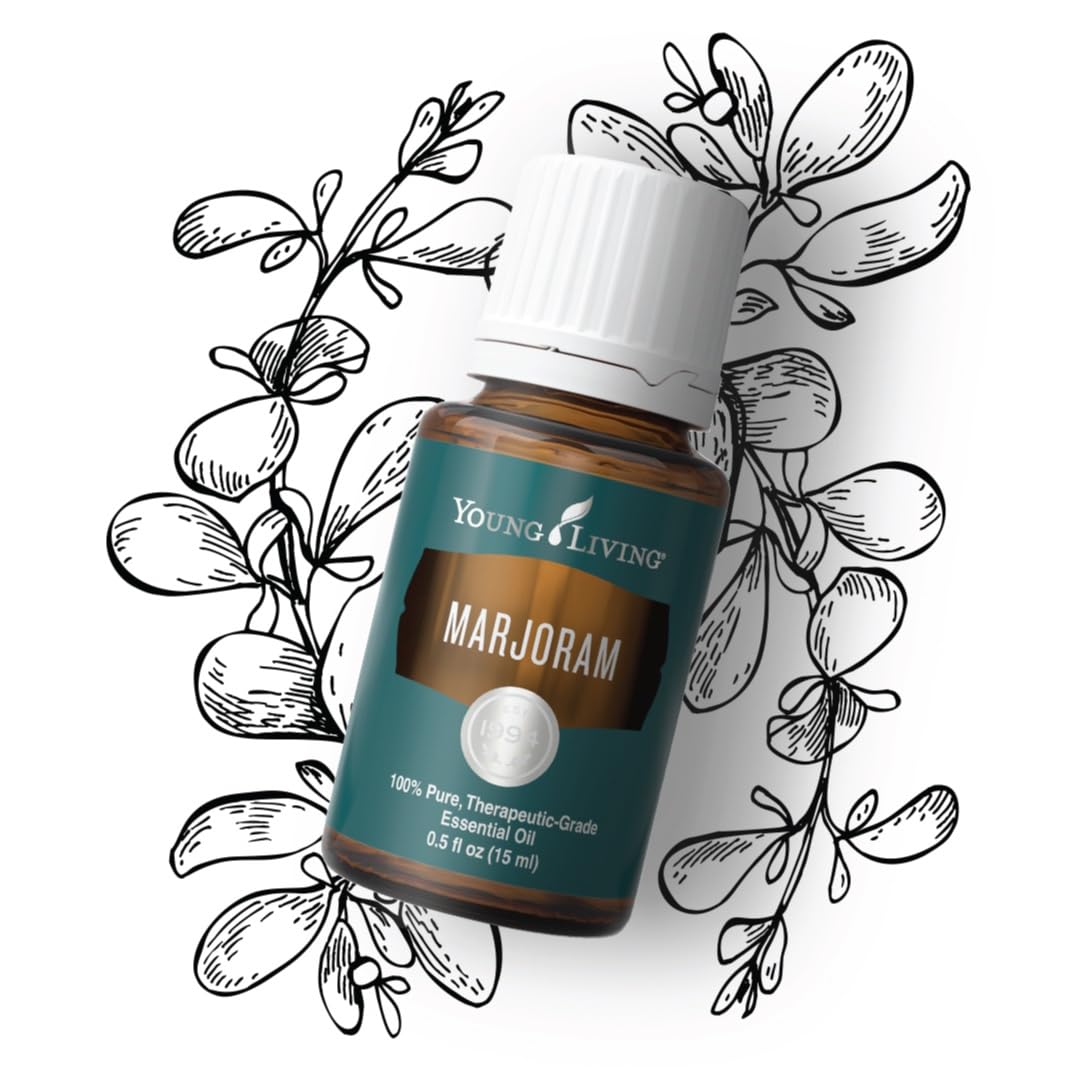 Marjoram essential oil massage application by Young Living for relaxed muscles