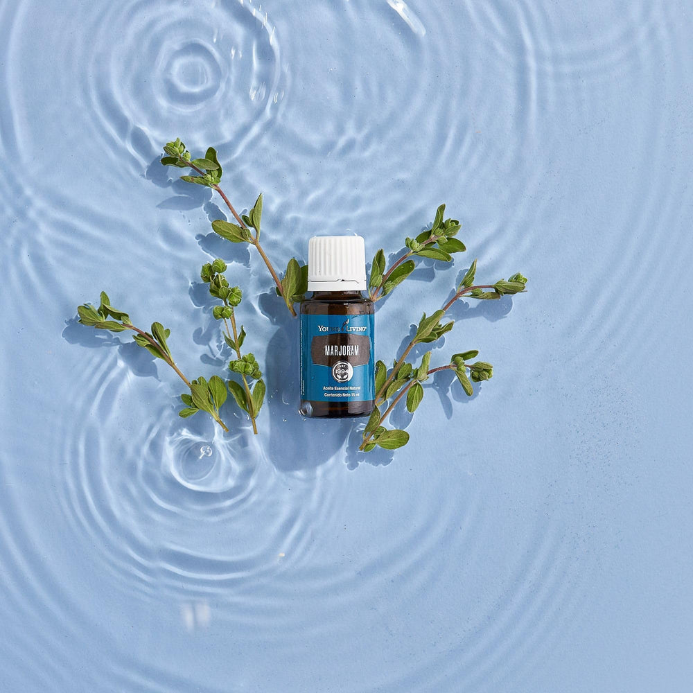 Natural relaxation ambience with diffused marjoram aroma in living space