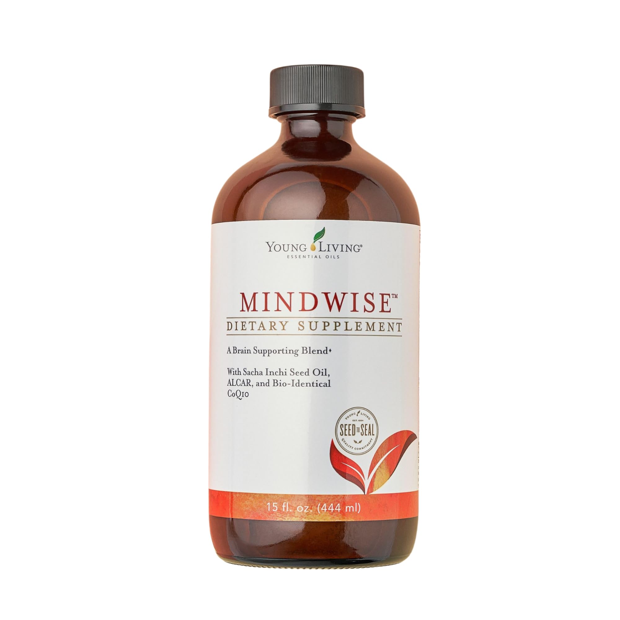Young Living MindWise bottle closeup highlighting cognitive support formula.