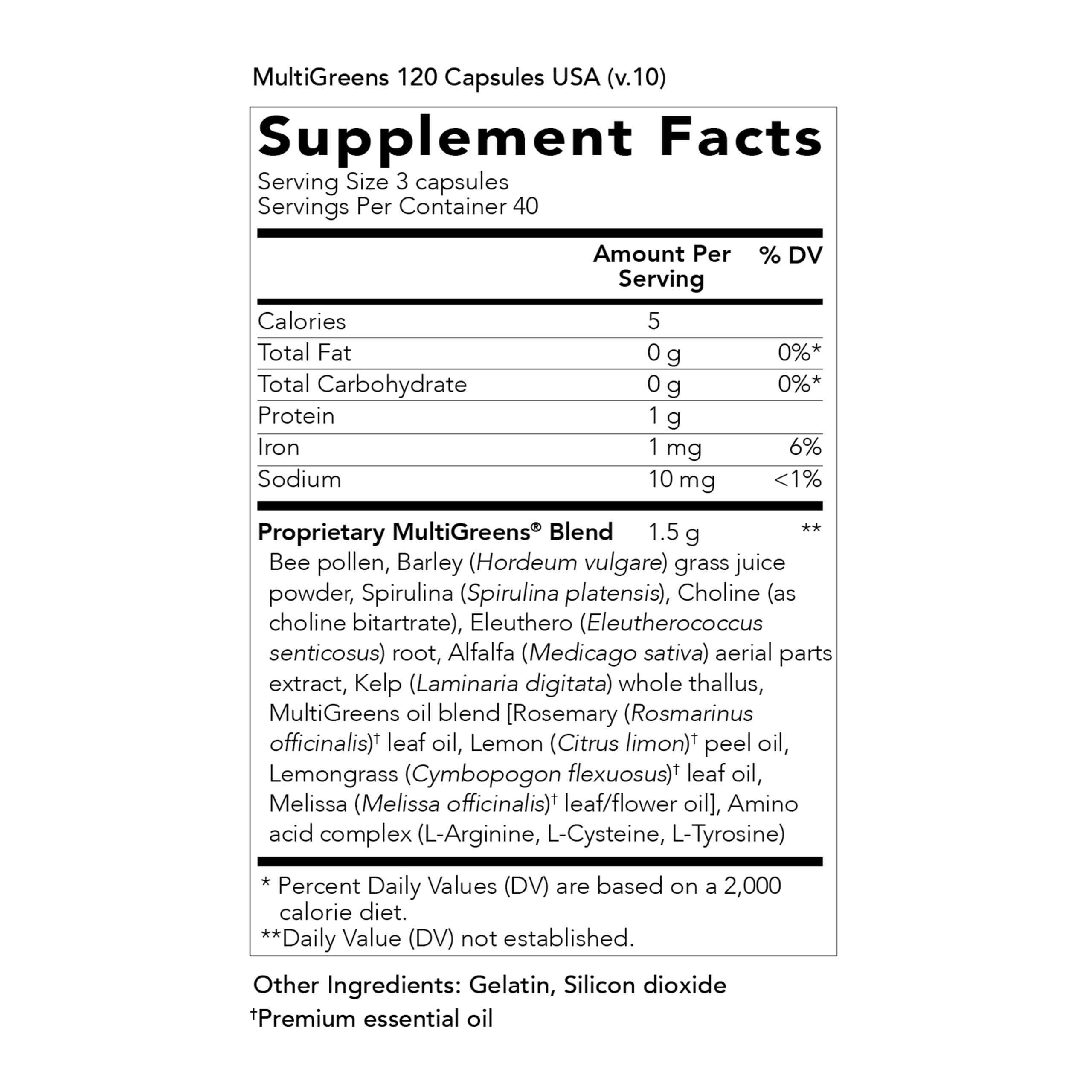 Chlorophyll-rich capsules from Young Living MultiGreens