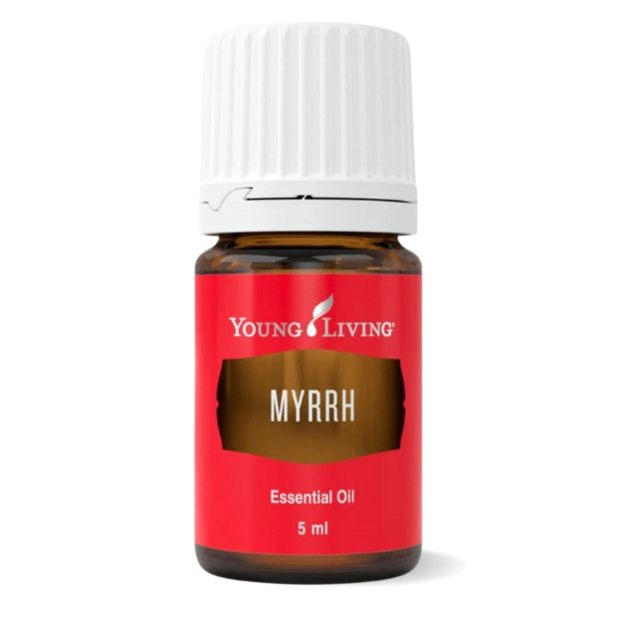 Young Living Myrrh Essential Oil 5ml bottle with label ready for diffusion.