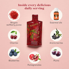 Young Living Ningxia Red bottle and pour setup for easy evening rituals.
