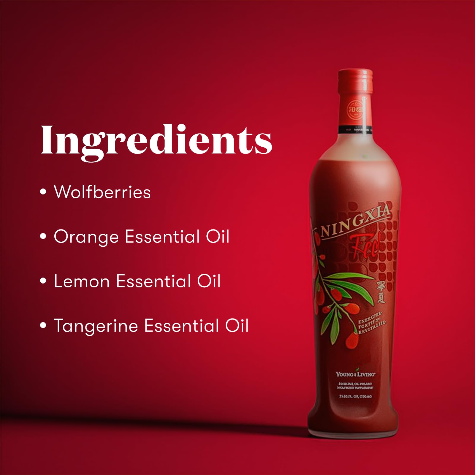 Young Living NingXia Red serving glass ready to enjoy.