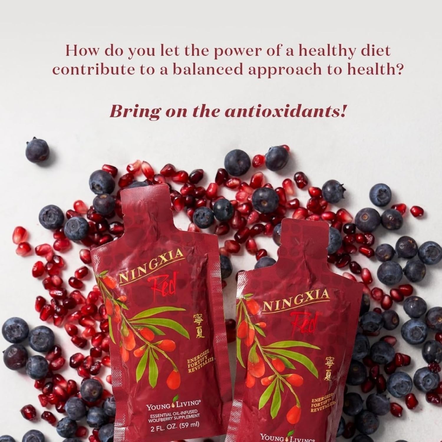 Young Living Ningxia Red with wolfberries ingredient highlight supports natural wellness.