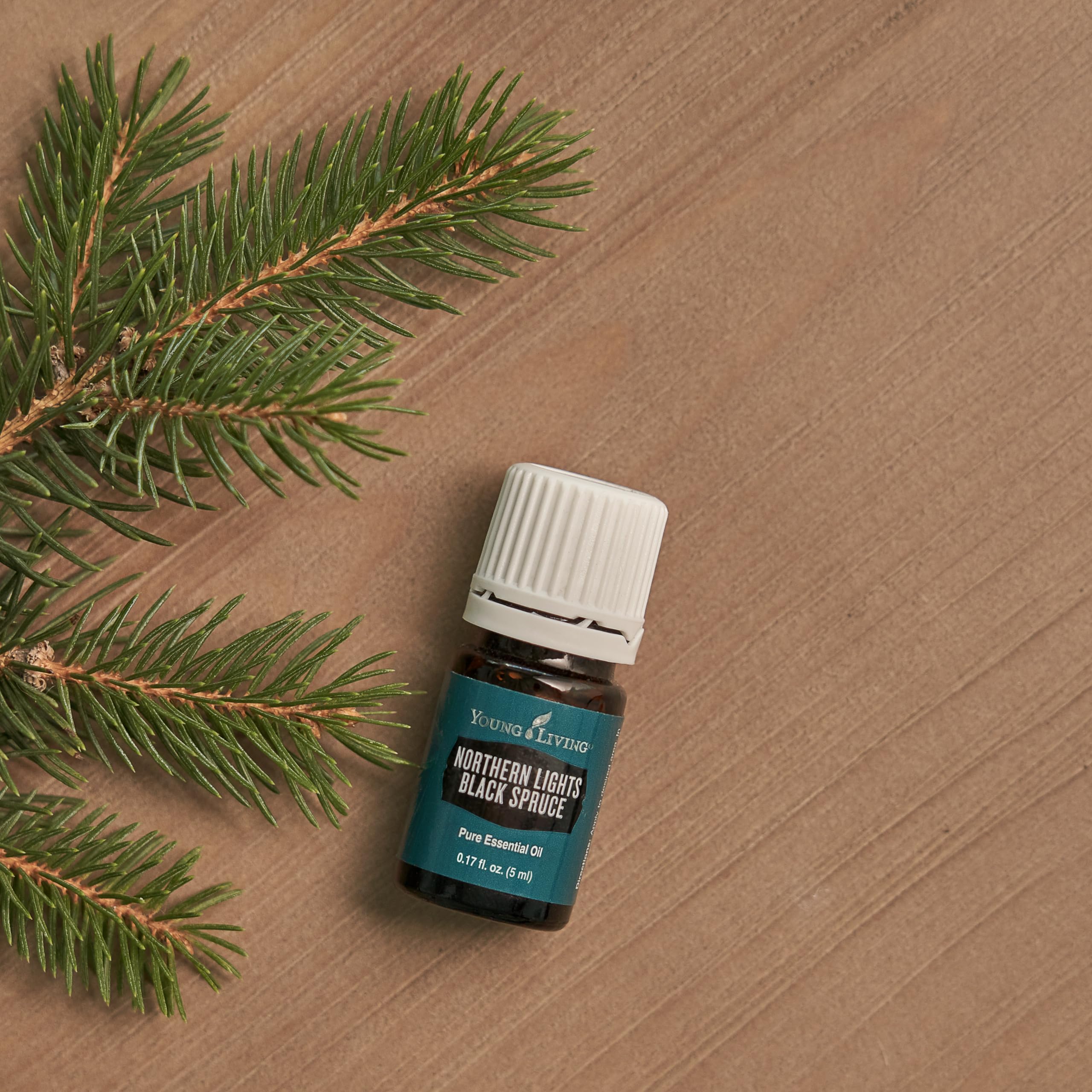 Packaging and label of Young Living Northern Black Spruce