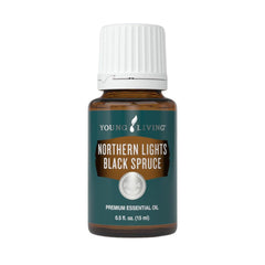 Young Living Northern Lights Black Spruce 15ml bottle with a calming, earthy scent.