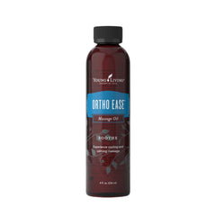 Young Living Ortho Ease Massage Oil bottle with a peppermint and lavender blend for relaxing muscles.