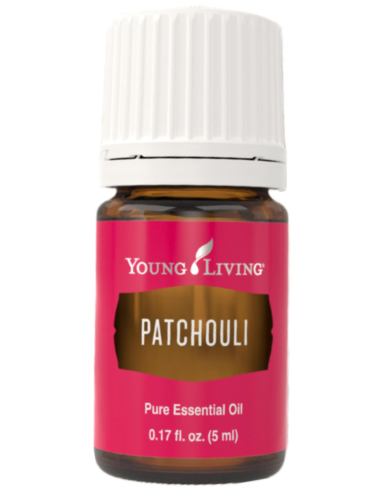 Young Living Patchouli essential oil 5ml bottle with earthy aroma for relaxation.