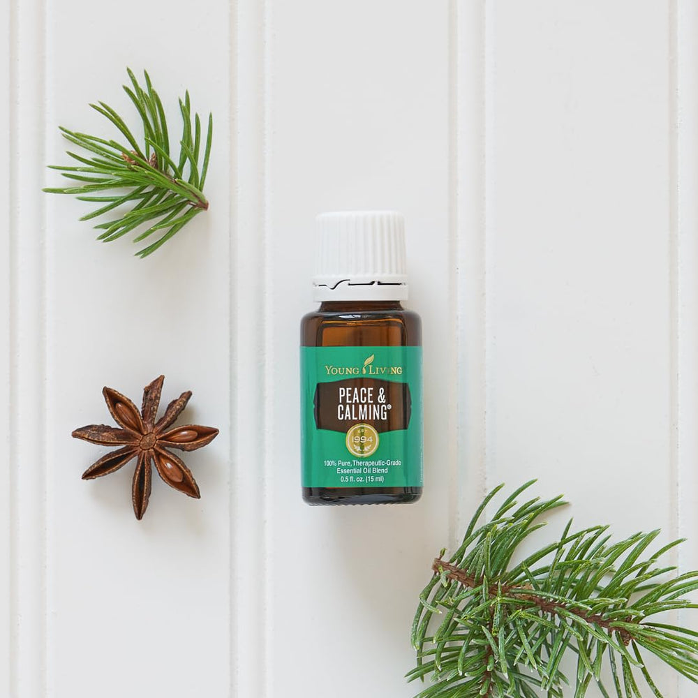Young Living Peace and Calming diffuser setup for gentle aromatherapy in living spaces.