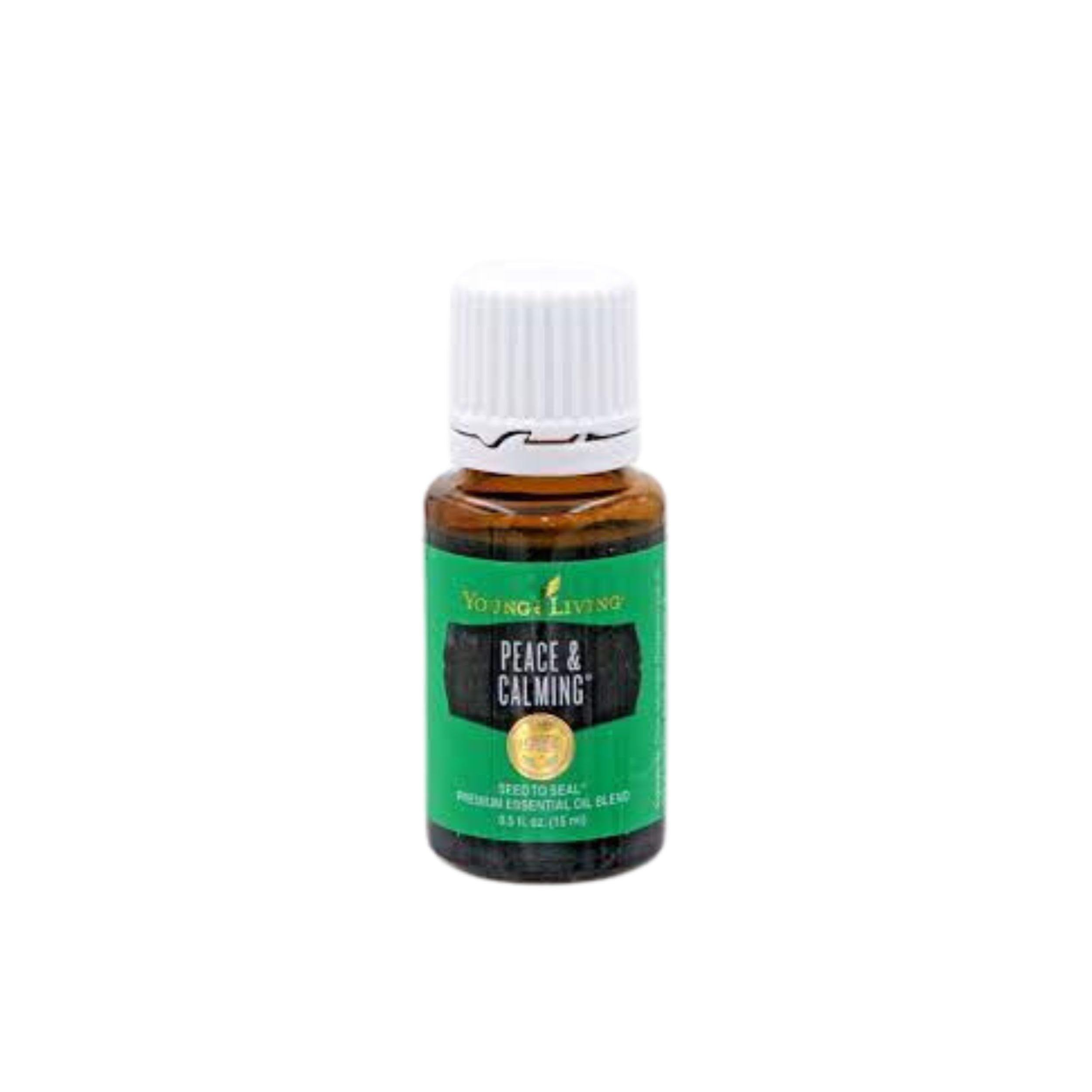 Young Living Peace and Calming ingredients closeup highlights Tangerine and Ylang Ylang notes.