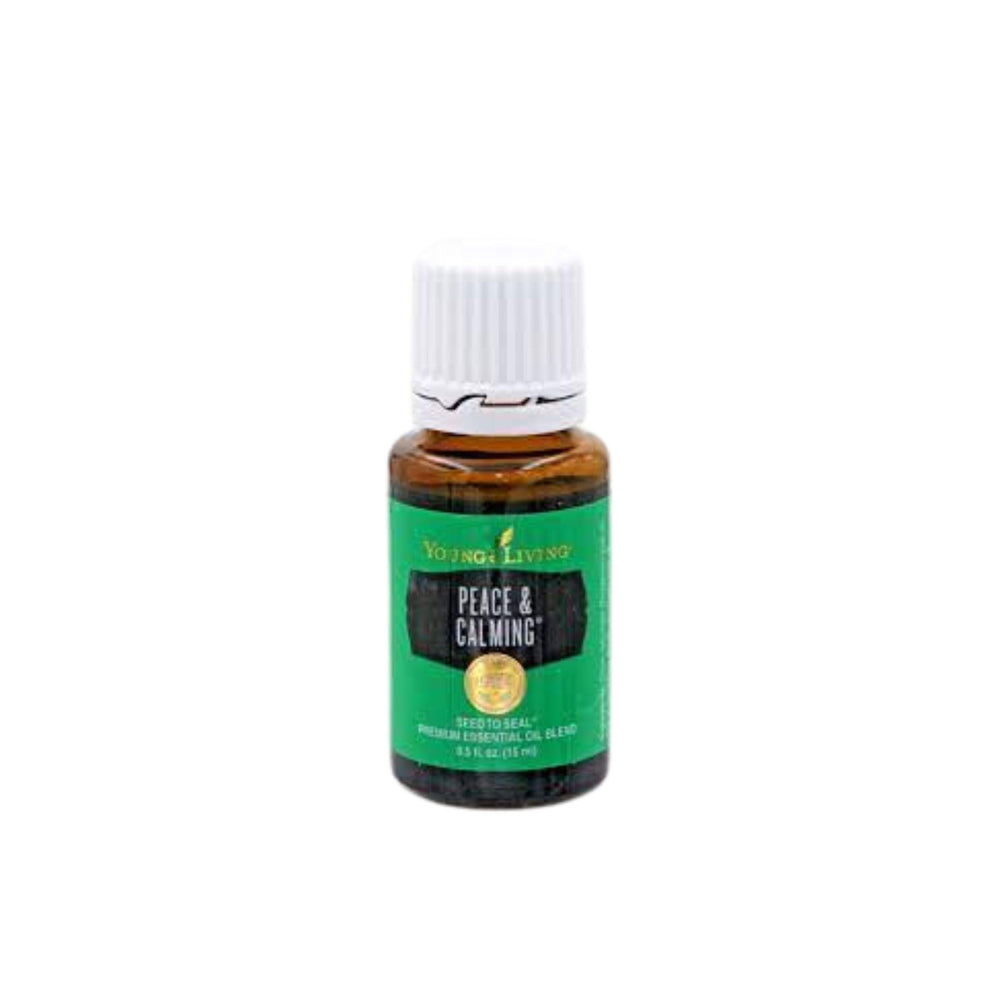Young Living Peace and Calming ingredients closeup highlights Tangerine and Ylang Ylang notes.