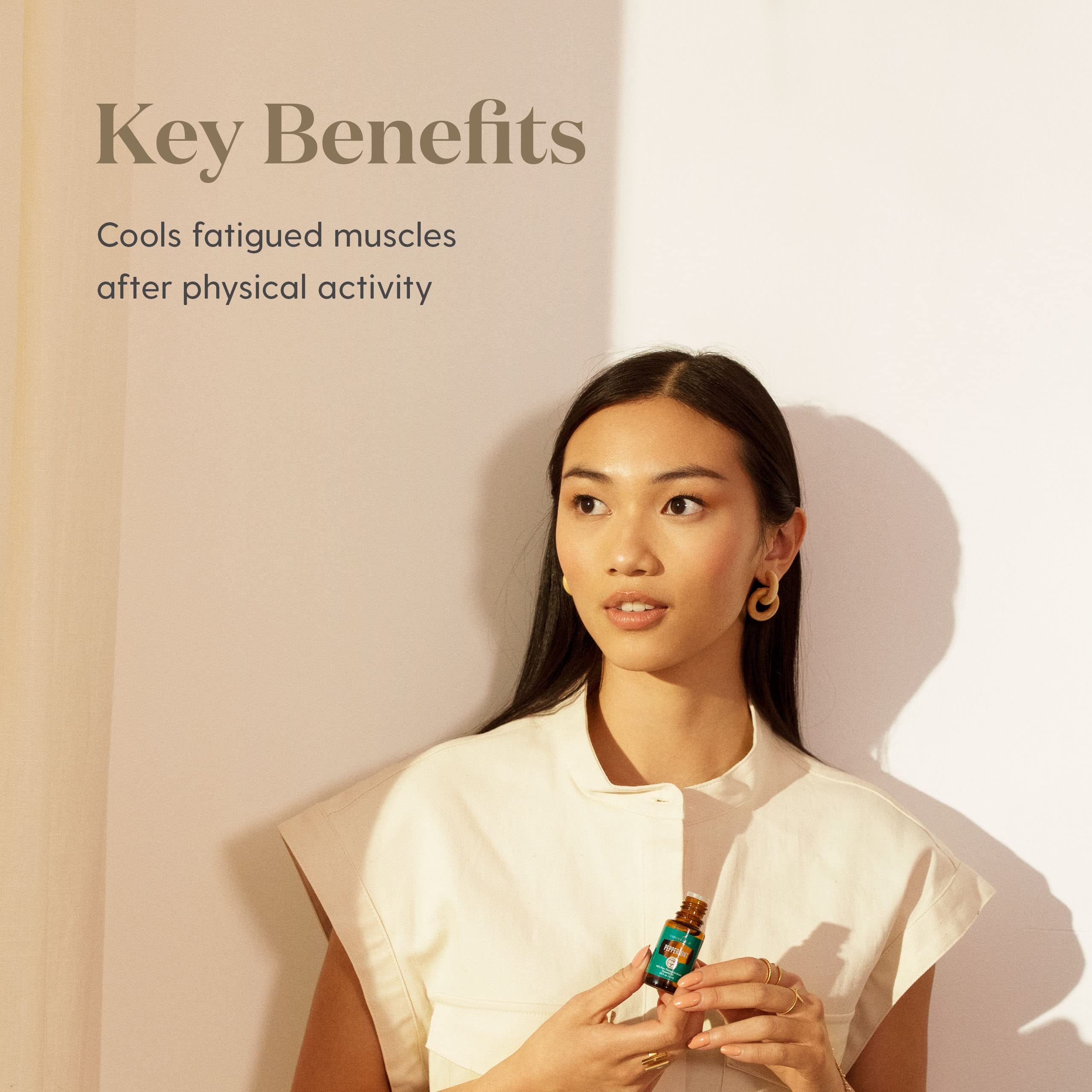 Young Living Peppermint Oil delivers cooling sensation on the skin