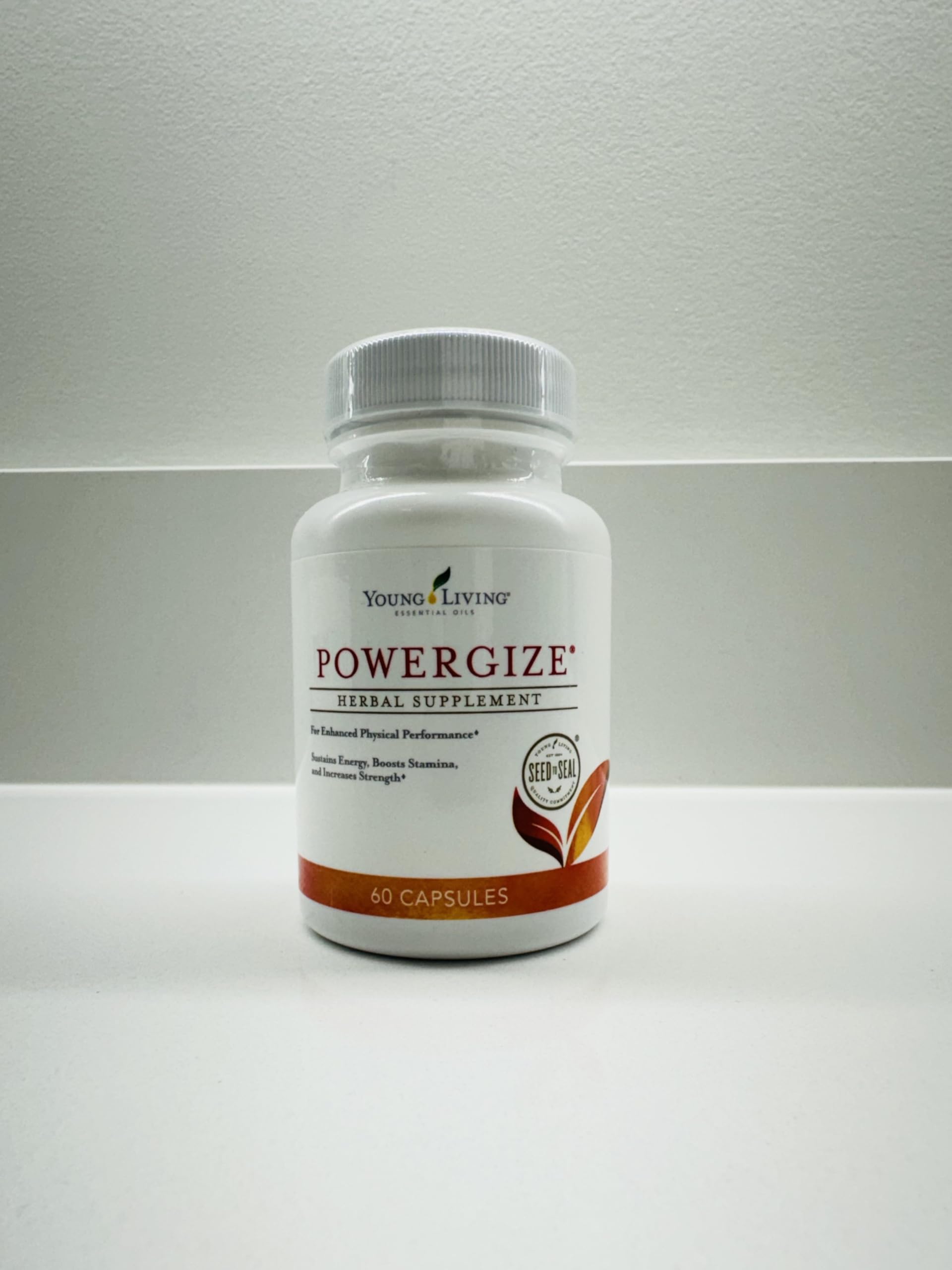 PowerGize bottle on desk to symbolize ongoing vitality throughout day.