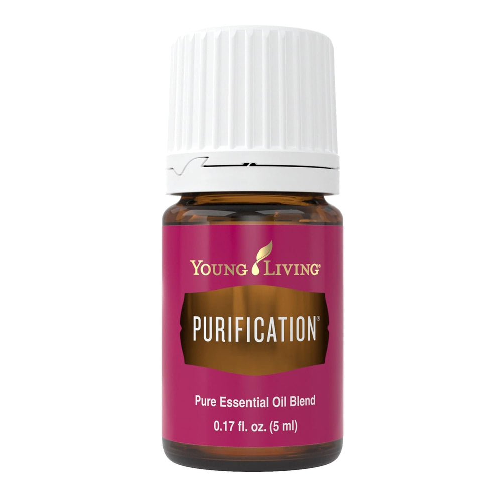 Young Living Purification 5ml bottle closeup shows fresh odor neutralizing scent