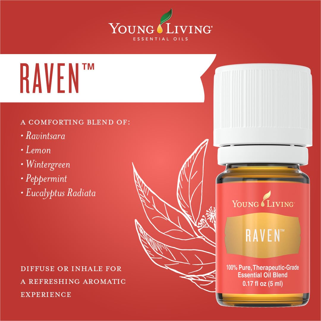 Raven essential oil in a softly lit setting for relaxation.