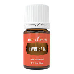 Young Living Ravintsara essential oil bottle close-up for a refreshing aroma