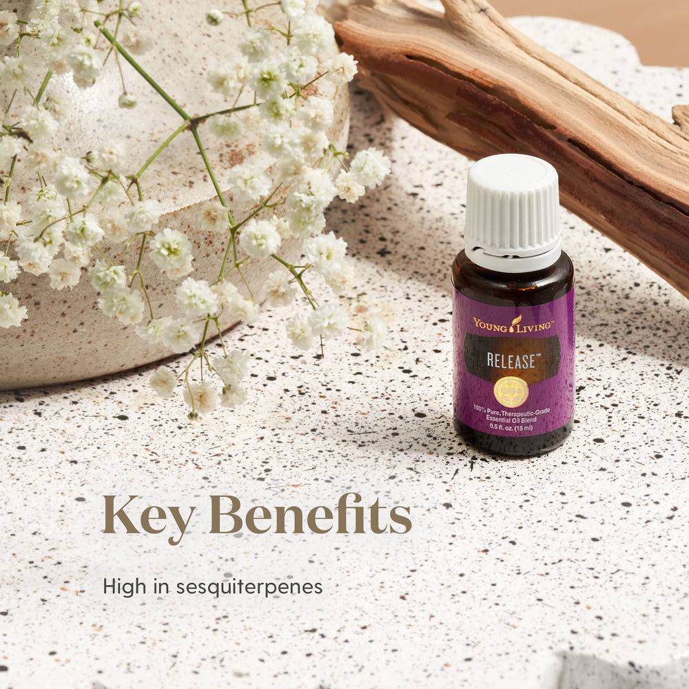 Young Living Release ingredient blend illustrating floral and citrus notes.