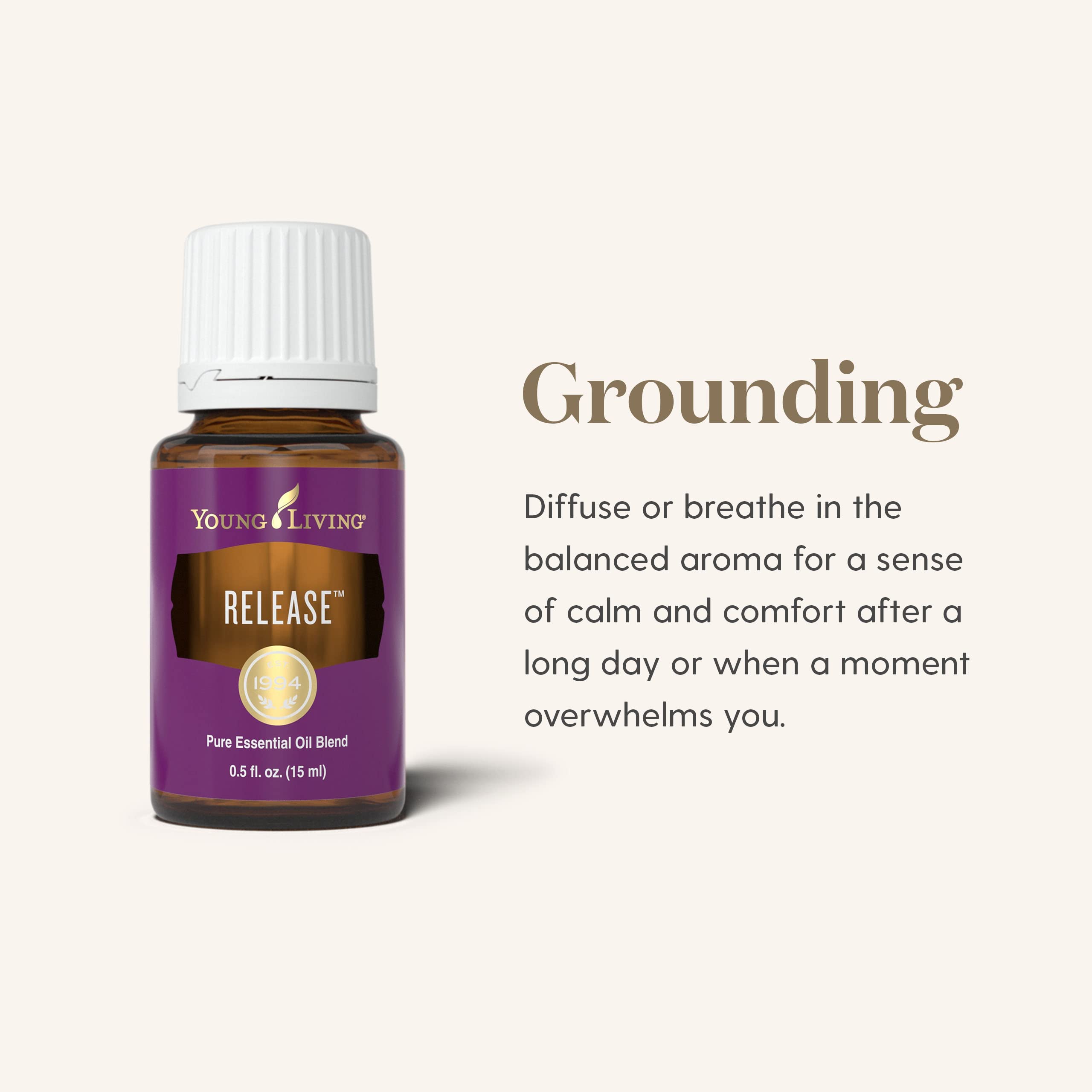 Young Living Release with woodsy and citrus notes in a diffuser.