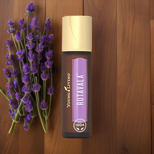 RutaVaLa Roll-On pressed to the chest for a tranquil mood.
