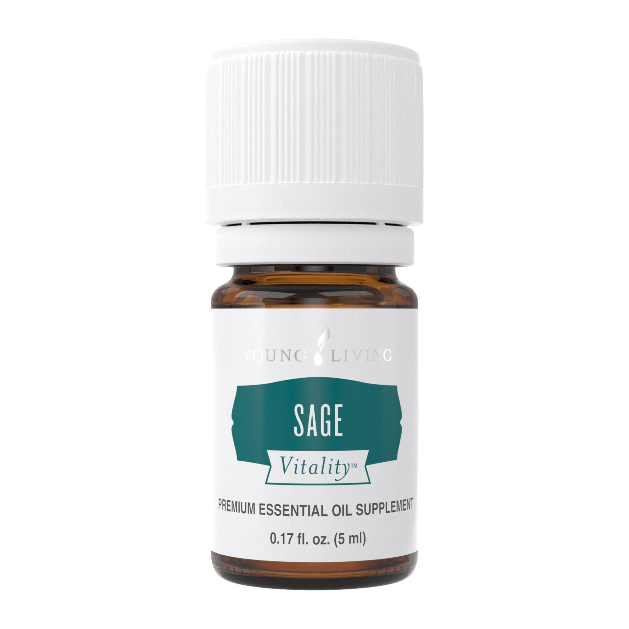 Young Living Sage Vitality 5ml bottle close-up, showcasing premium aroma for rituals and cooking.