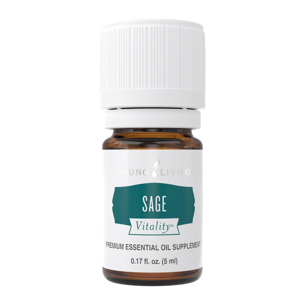 Young Living Sage Vitality 5ml bottle close-up, showcasing premium aroma for rituals and cooking.