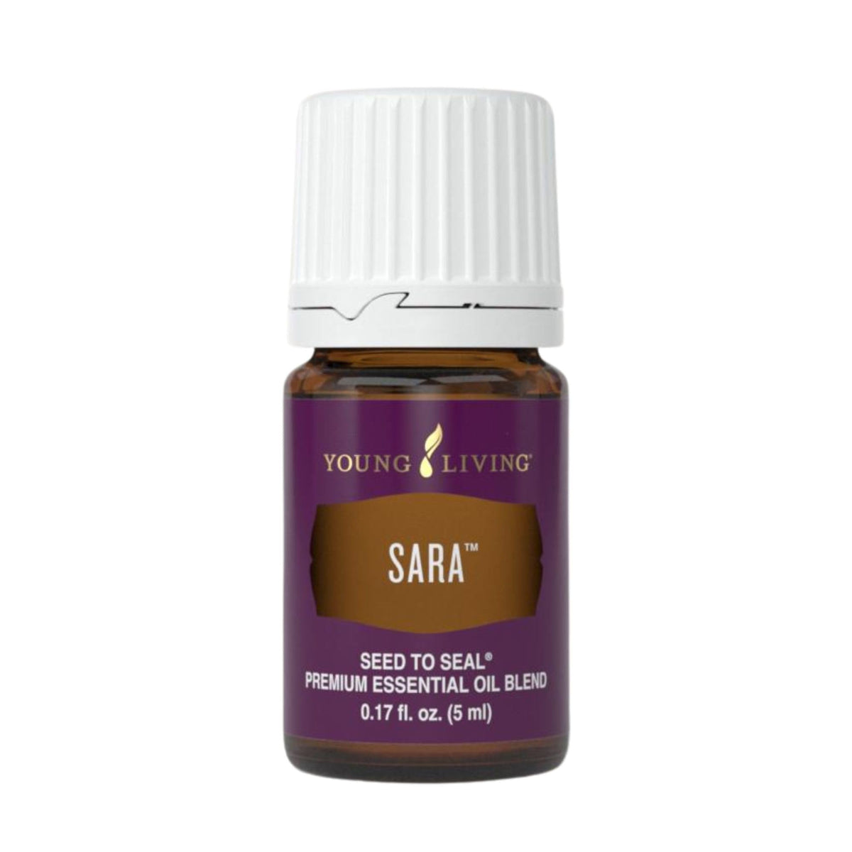Young Living SARA essential oil bottle pour promotes calm during daily routines.
