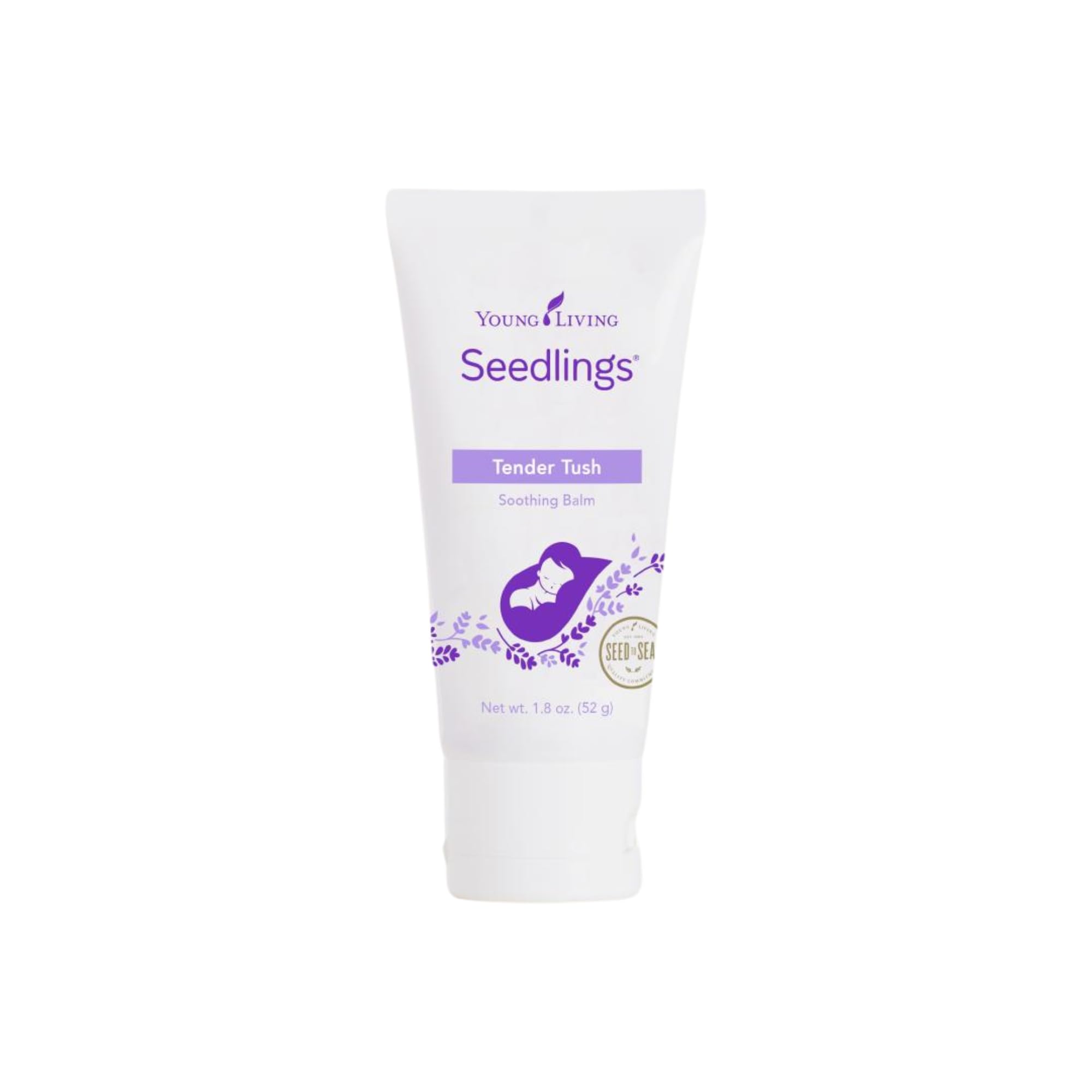 Young Living Seedlings Tender Tush balm bottle with premium oils for baby skin