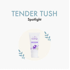 Creamy Tender Tush balm texture ready for gentle application