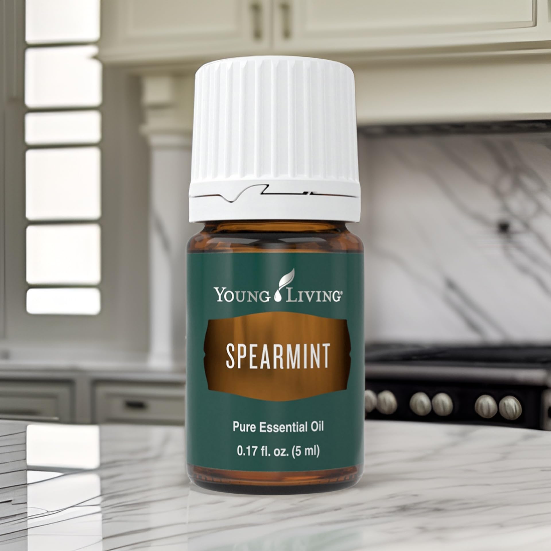 Young Living Spearmint oil offers a refreshing scent ideal for aromatherapy