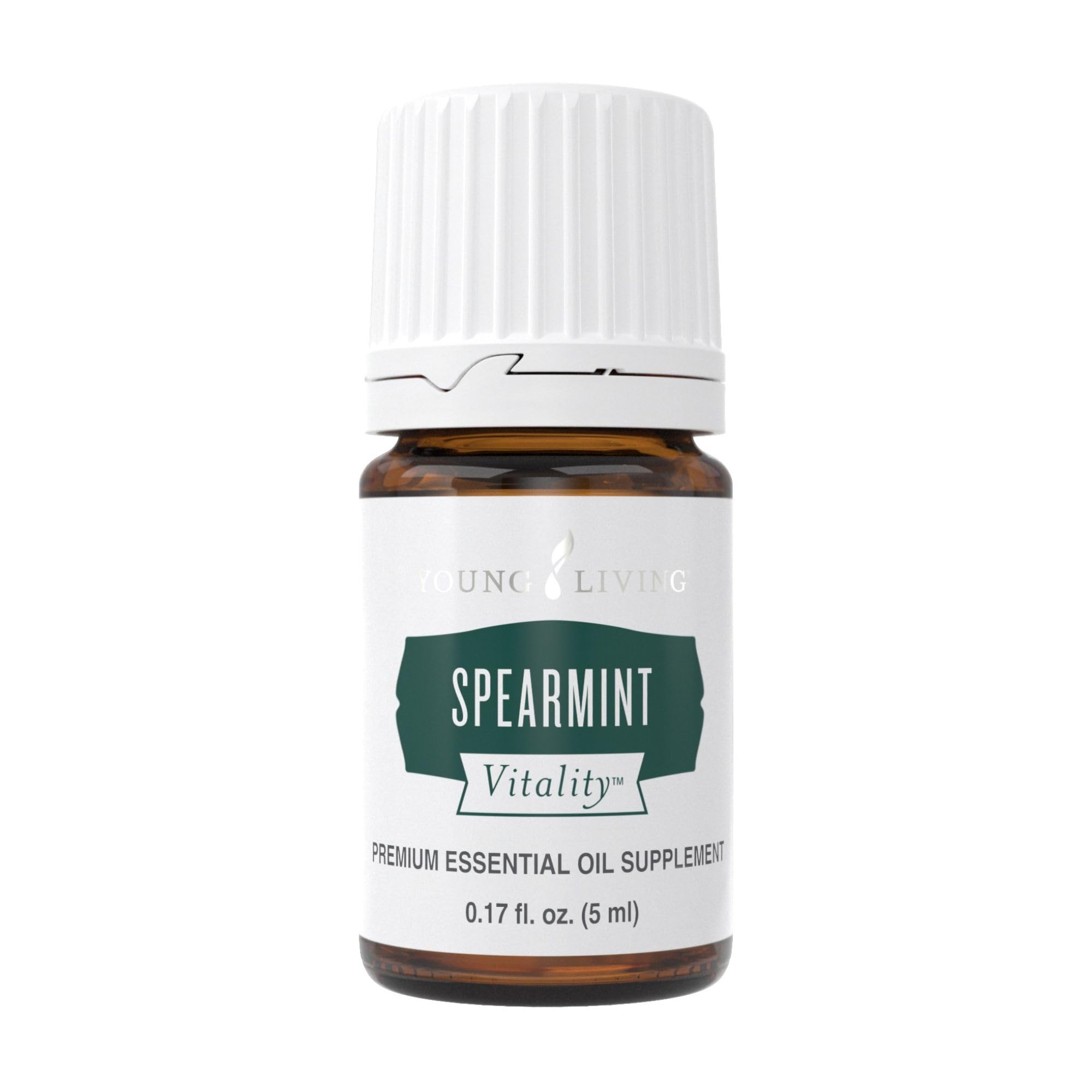 Young Living Spearmint Vitality 5ml bottle ready for culinary use and flavor exploration.