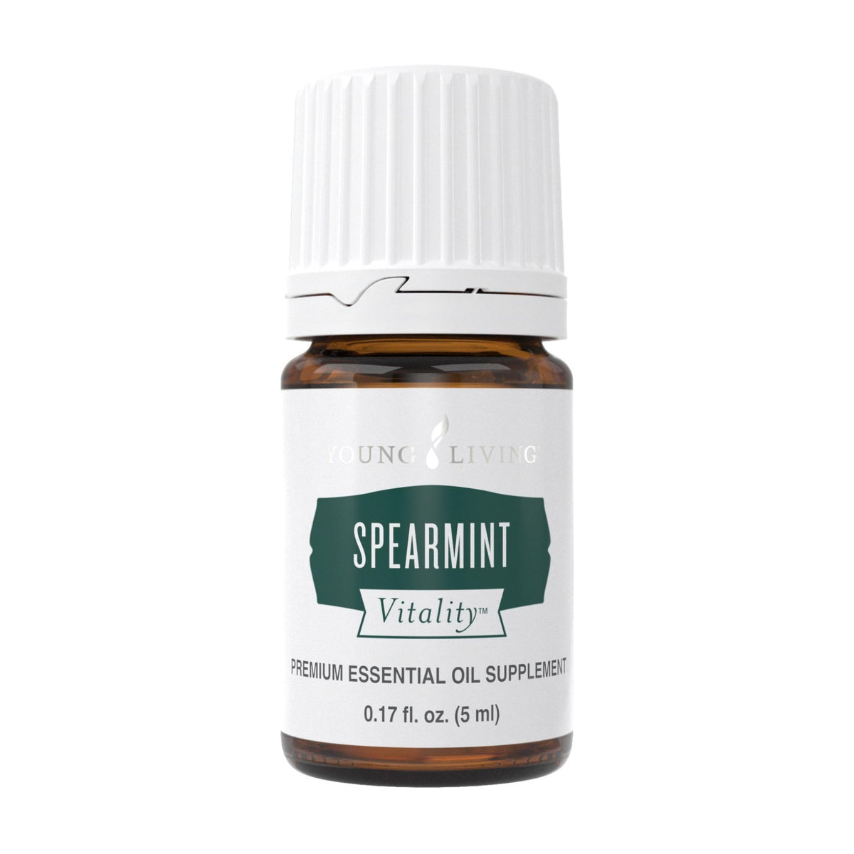 Young Living Spearmint Vitality 5ml bottle ready for culinary use and flavor exploration.