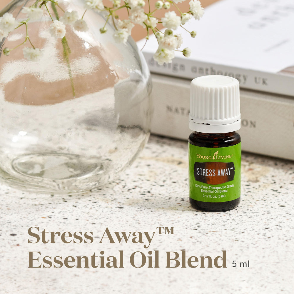 Young Living Stress Away diffuser setup for home or office relaxation.