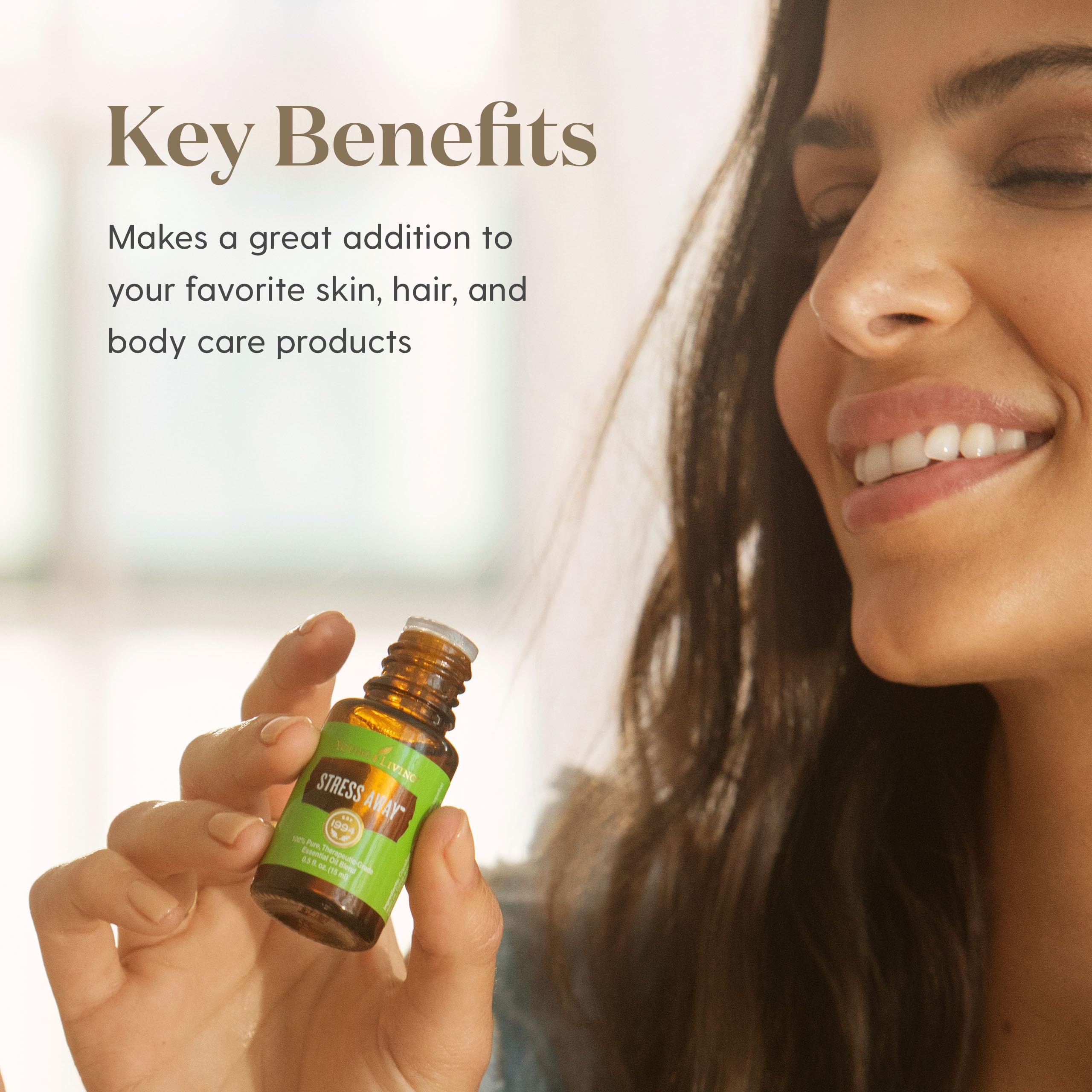 Application of Stress Away in massage with carrier oil for versatility.