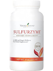 Young Living Sulfurzyme Powder jar front highlights a vegan formula for daily joint comfort