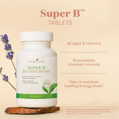 Young Living Super B capsules arranged for daily energy and mood support.