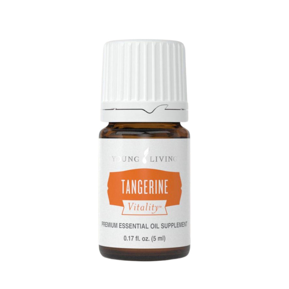 Young Living Tangerine Vitality bottle with pour spout for easy flavoring in foods