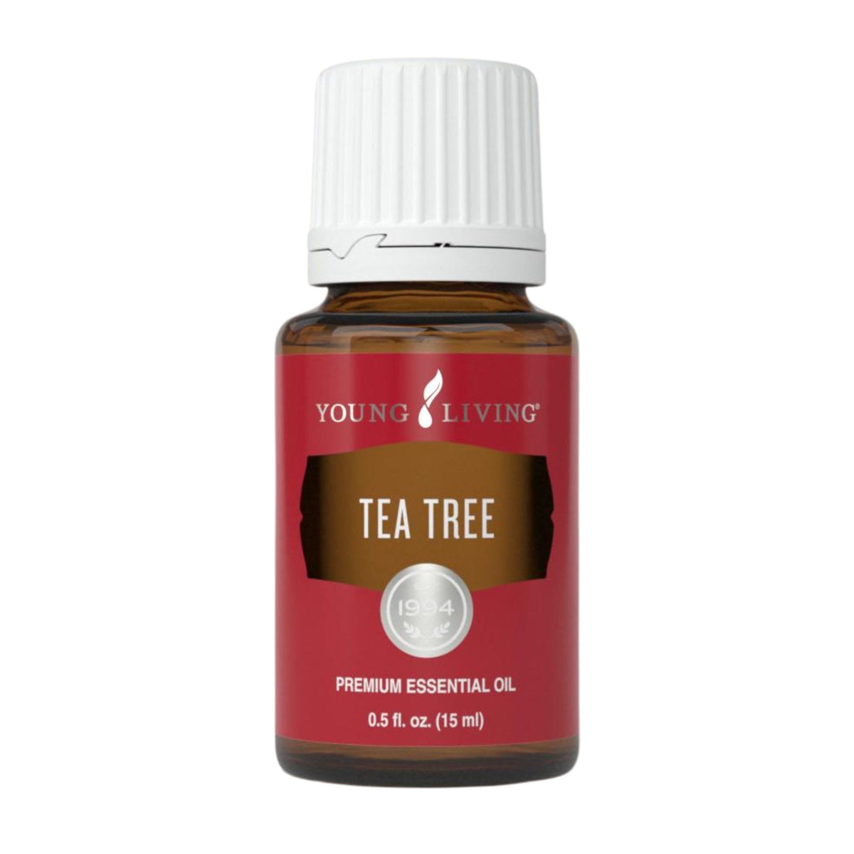 Young Living Tea Tree Oil bottle for skincare and home use.