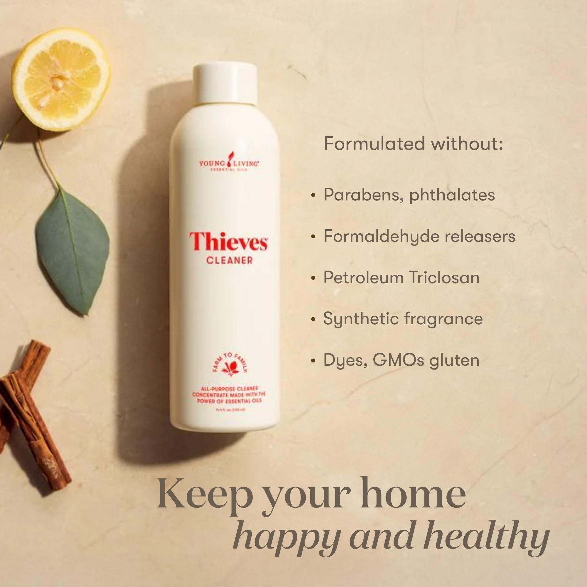 Young Living Thieves Cleaner on glass and mirrors without residue.