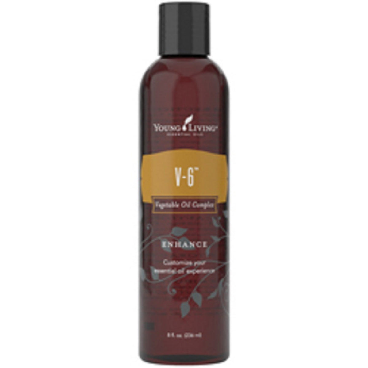 Young Living V-6 bottle, odorless carrier oil for diluting essential oils and massage blends.